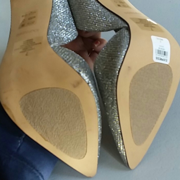 Express silver sparkle glitzy heels pumps - Picture 7 of 9